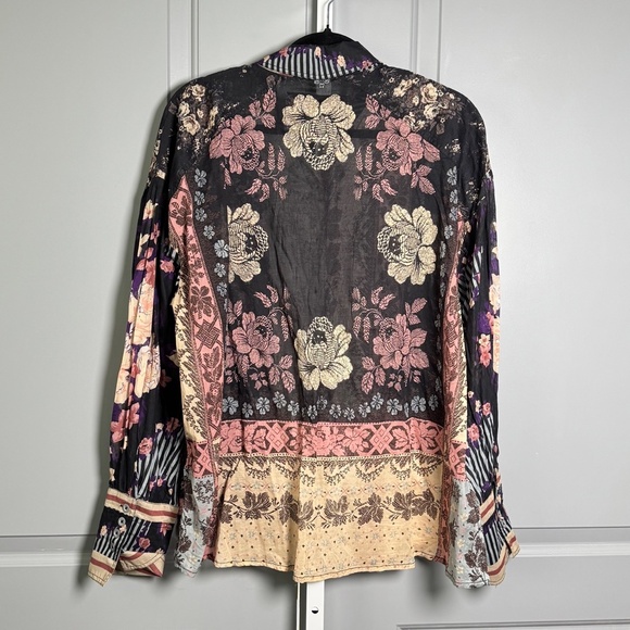 We The Free floral patchwork button down SZ M - Picture 4 of 4